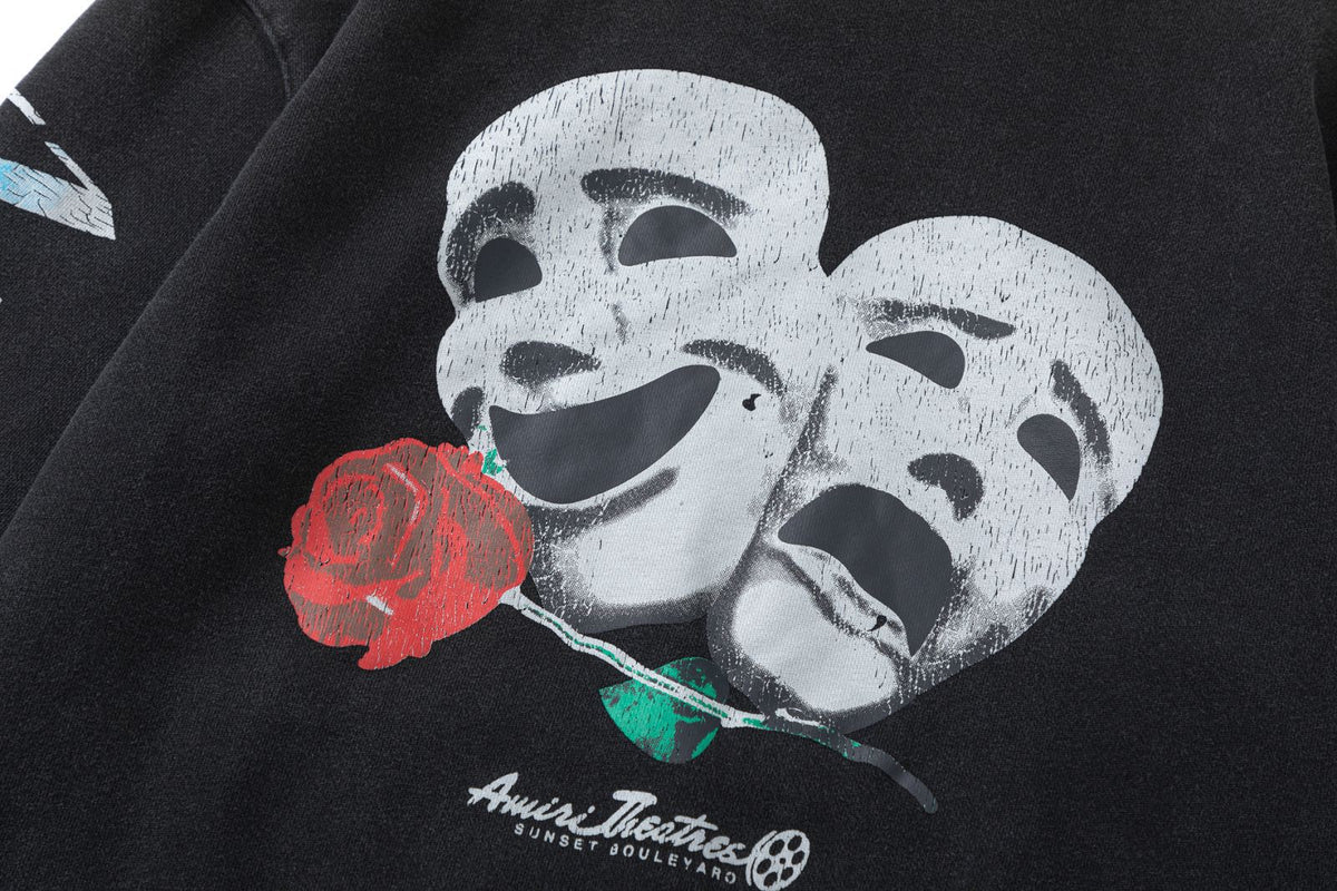 AMIRI Theater Masks Print Cotton Hoodie AMIRI