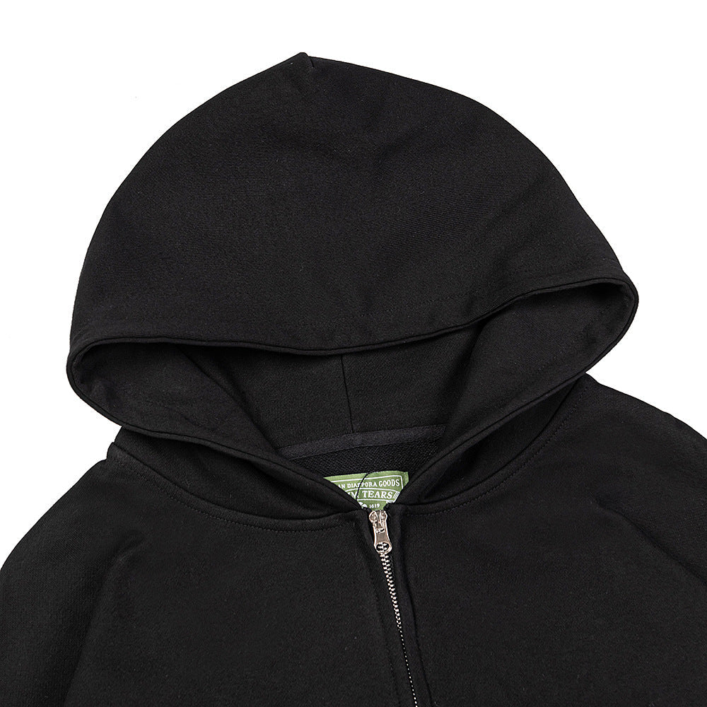 DENIM TEARS Spring Gardens Zip Hoodie Black DENIM TEARS