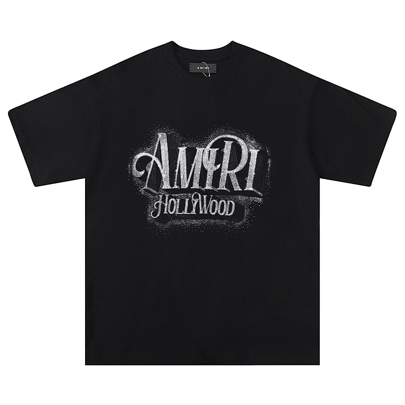 AMIRI Logo crystal-embellished cotton T-shirt AMIRI