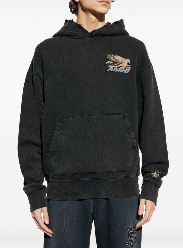 AMlRI Eagle Graphic-Print Cotton-Jersey Hoodies AMIRI