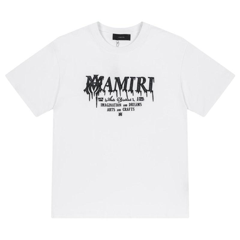 AMlRl Logo Embroidery T-Shirts AMIRI