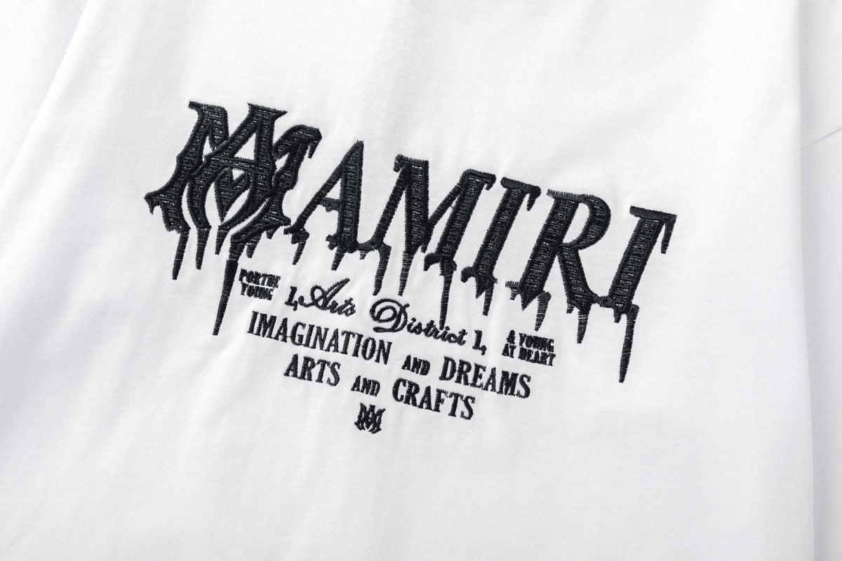 AMlRl Logo Embroidery T-Shirts AMIRI