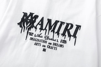 AMlRl Logo Embroidery T-Shirts AMIRI