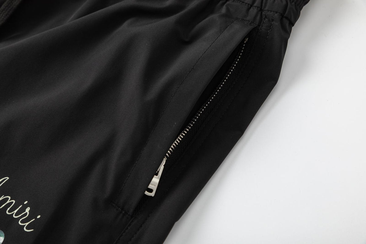 AMIRI Pool Cue Straight-Leg Mid-Length Logo-Print Swim Shorts AMIRI