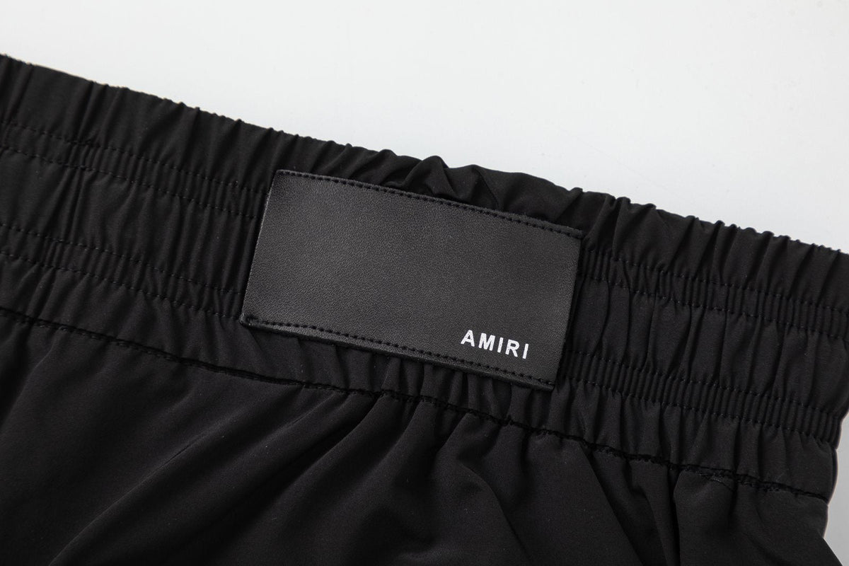 AMIRI Pool Cue Straight-Leg Mid-Length Logo-Print Swim Shorts AMIRI