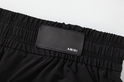 AMIRI Pool Cue Straight-Leg Mid-Length Logo-Print Swim Shorts AMIRI