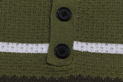 AMIRI Striped Pointelle-Knit Polo Shirt AMIRI