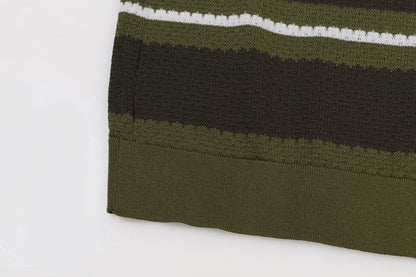 AMIRI Striped Pointelle-Knit Polo Shirt AMIRI