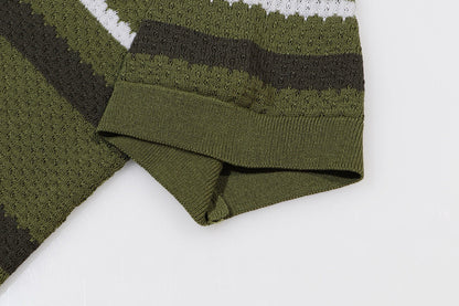 AMIRI Striped Pointelle-Knit Polo Shirt AMIRI