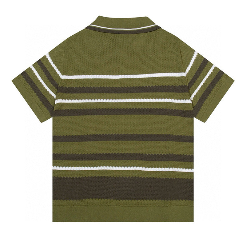 AMIRI Striped Pointelle-Knit Polo Shirt AMIRI