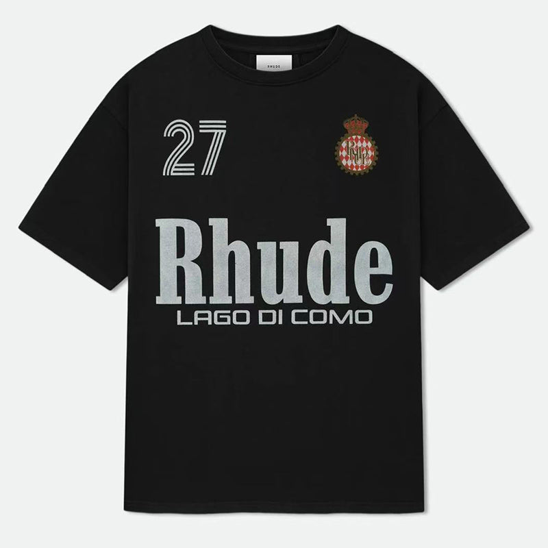 RHUDE Men's Black Script Crest T-Shirt RHUDE