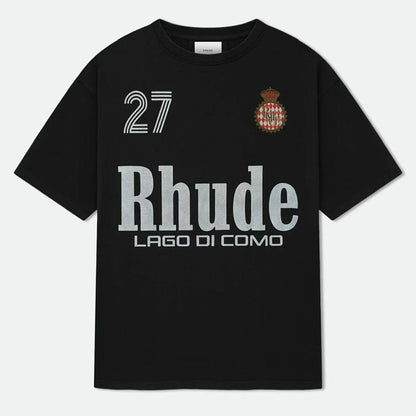 RHUDE Men's Black Script Crest T-Shirt RHUDE