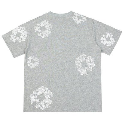 Denim Tears Crystal Patch Cotton logo Design T-Shirts DENIM TEARS