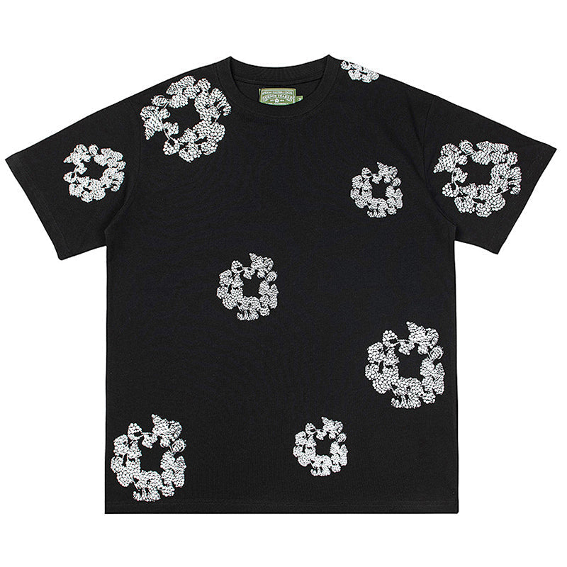 Denim Tears Crystal Patch Cotton logo Design T-Shirts DENIM TEARS