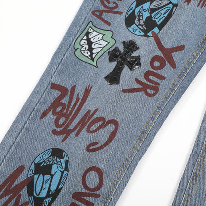 Chrome Hearts American street art cross with straight shaft Pants Chrome Hearts
