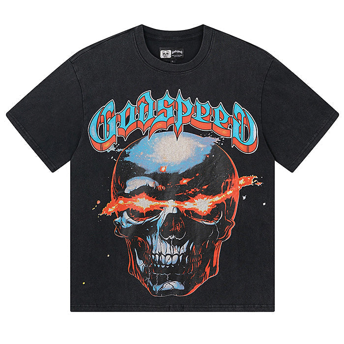 GODSPEED Skull With Flaming Eyes T-shirt Godspeed
