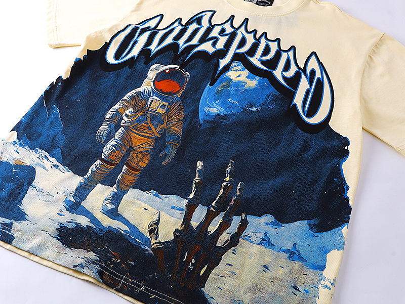 GODSPEED Astronaut Meets Skeleton Hand T-shirt Godspeed