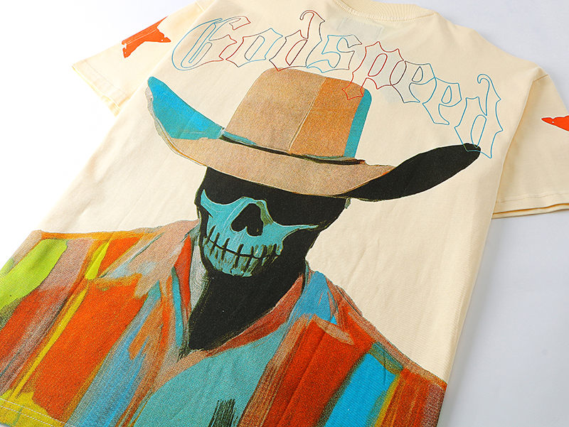 GODSPEED Skeleton Man White Cowboy Hat T-shirt Godspeed