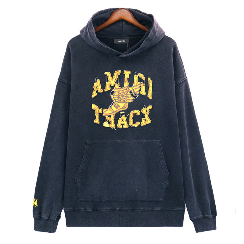 AMIRI Logo-Appliquéd Distressed Cotton-Jersey Hoodies AMIRI