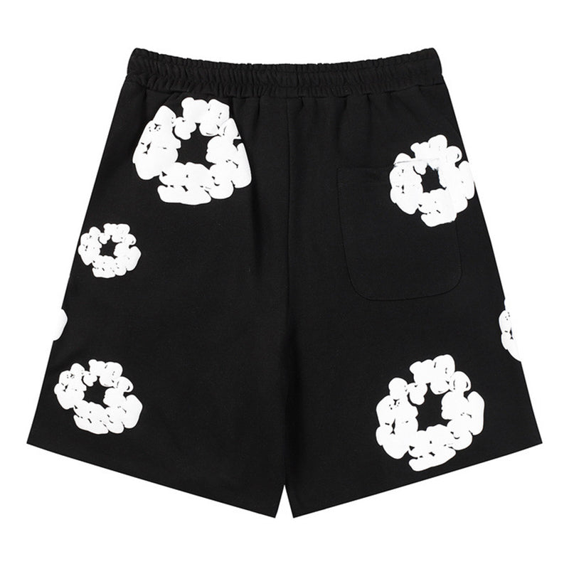 Denim Tears The Cotton Wreath Shorts Black DENIM TEARS