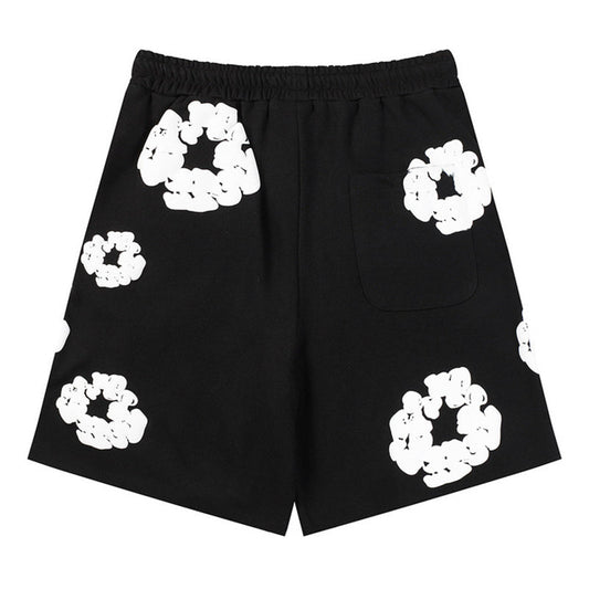 Denim Tears The Cotton Wreath Shorts Black DENIM TEARS