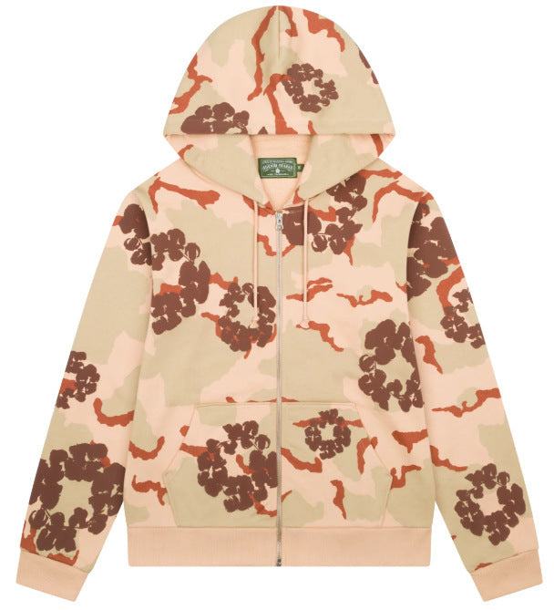 Denim Tears Cotton Wreath Camouflage Zipper Hoodie DENIM TEARS