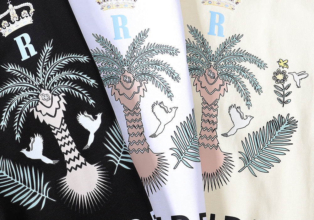 RHUDE island coconut tree print T-Shirts RHUDE