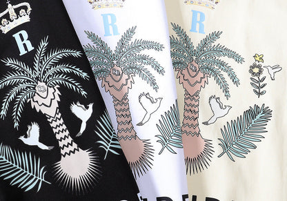 RHUDE island coconut tree print T-Shirts RHUDE