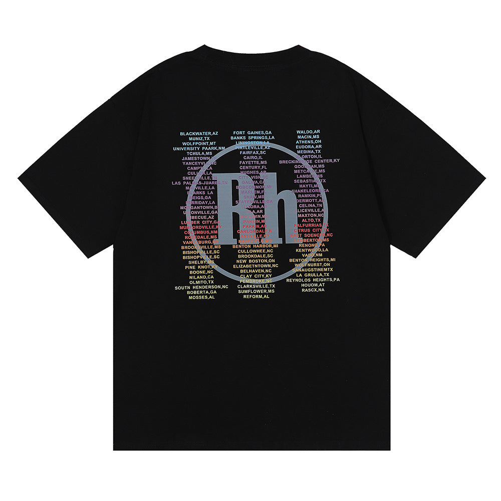 RHUDE micro-logo letter racing print T-shirt RHUDE