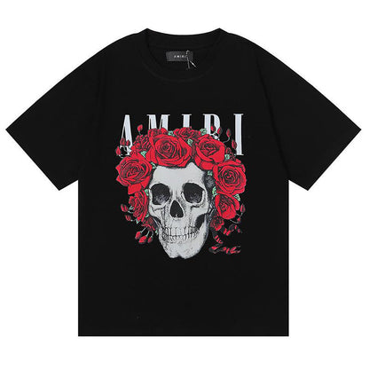 AMIRI rose skull print T-Shirts AMIRI