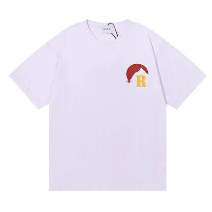 RHUDE Lettering Sunset Graphic T-Shirt Wine red RHUDE