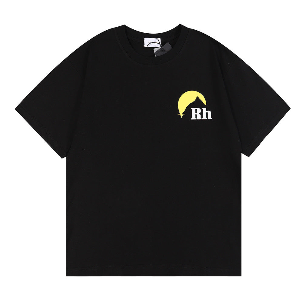 RHUDE Lettering Sunset Graphic T-Shirt Yellow RHUDE