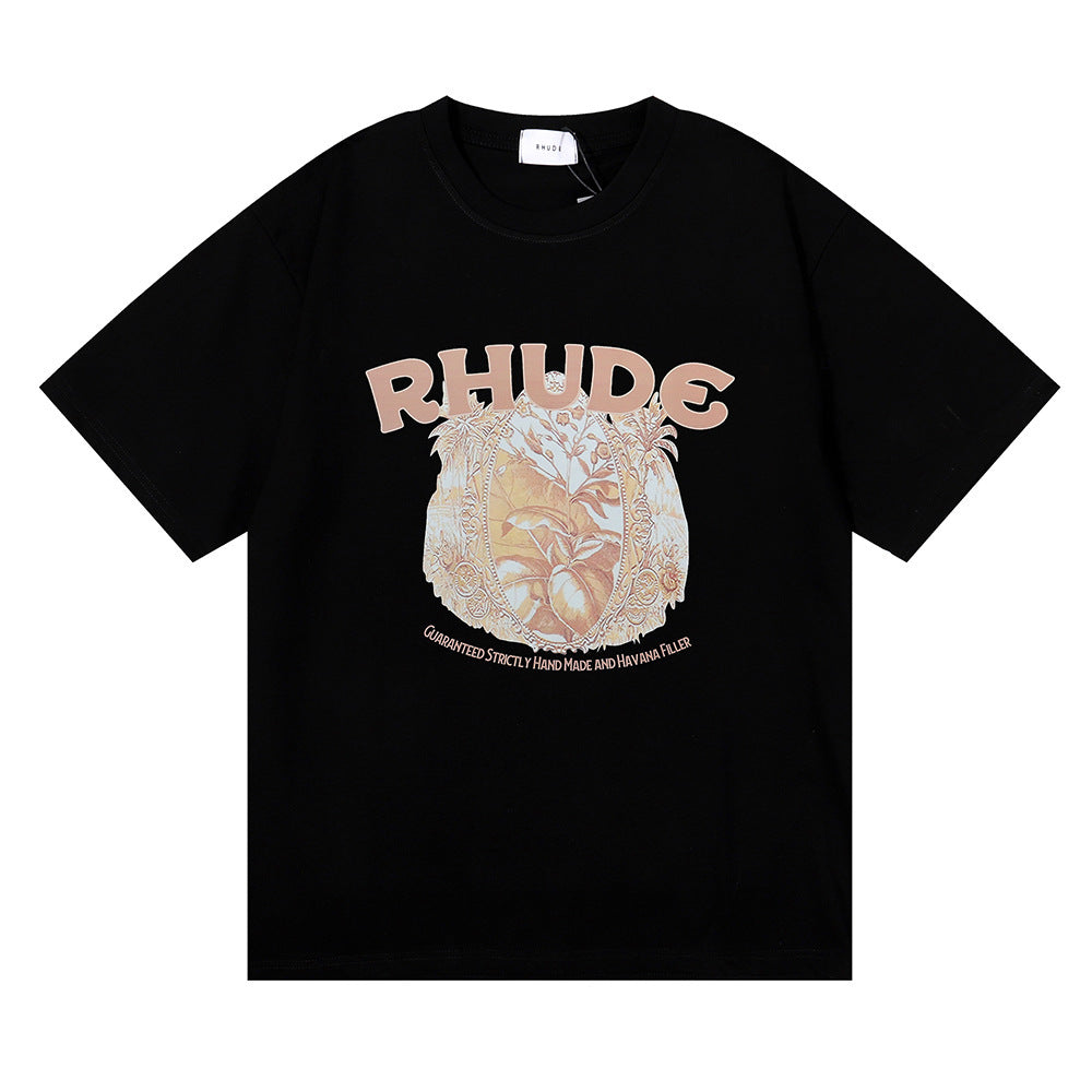 RHUDE letter wheat ear fruit print T-shirts RHUDE