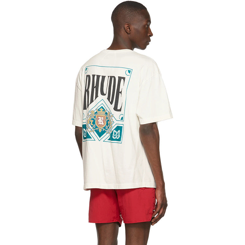 RHUDE Micro Logo Poker Card Printing T-Shirt RHUDE