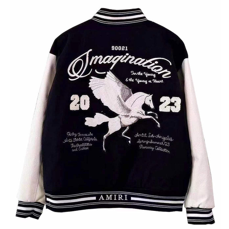 AMIRI logo patch varsity bomber jacket Black AMIRI