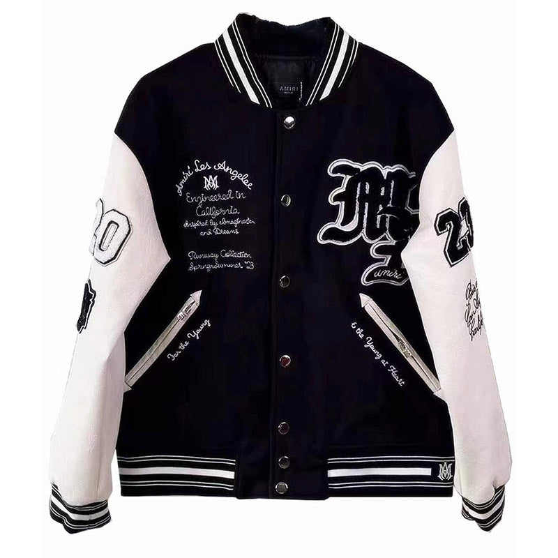 AMIRI logo patch varsity bomber jacket Black AMIRI