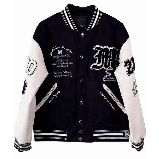 AMIRI logo patch varsity bomber jacket Black AMIRI