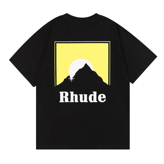 RHUDE Lettering Sunset Graphic T-Shirt Yellow RHUDE