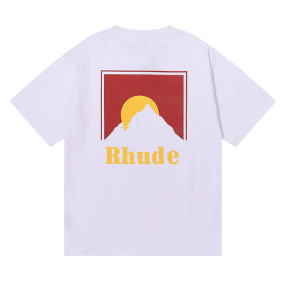 RHUDE Lettering Sunset Graphic T-Shirt Wine red RHUDE
