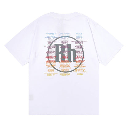 RHUDE micro-logo letter racing print T-shirt RHUDE