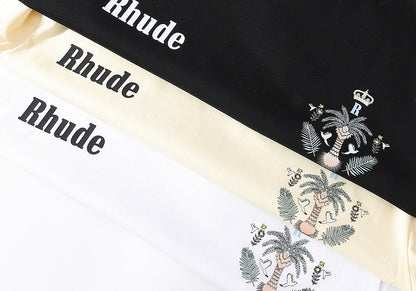RHUDE island coconut tree print T-Shirts RHUDE