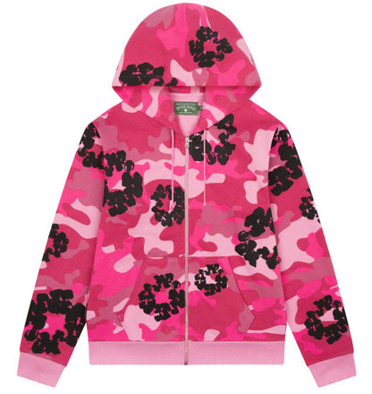 Denim Tears Cotton Wreath Camouflage Zipper Hoodie DENIM TEARS