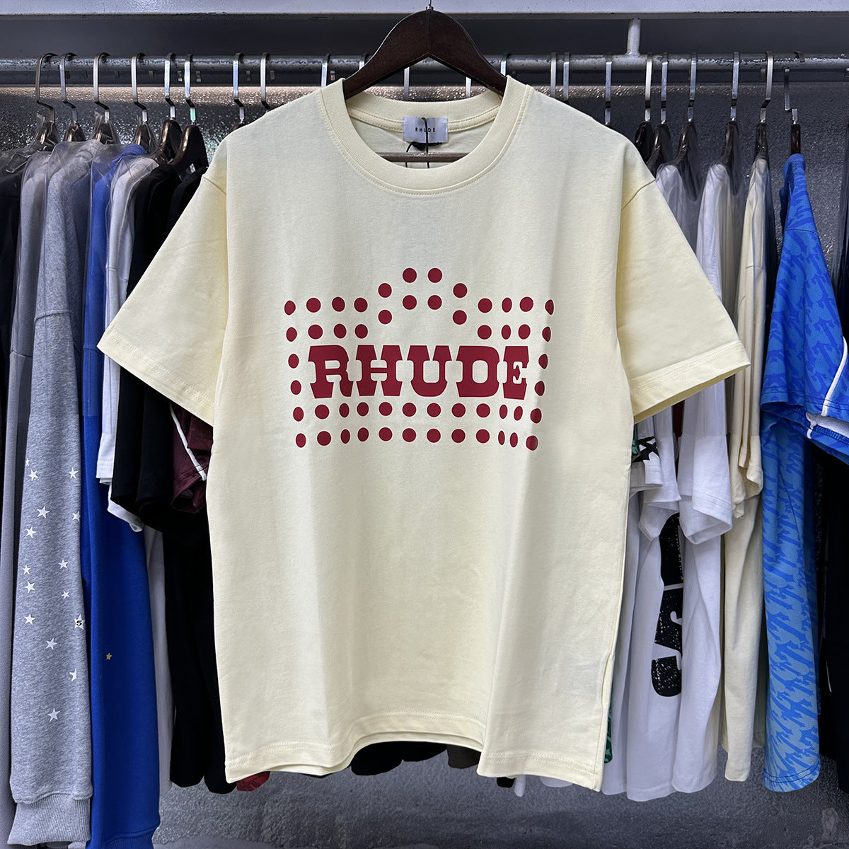 RHUDE FLOCKED BURNOUT T-Shirt RHUDE
