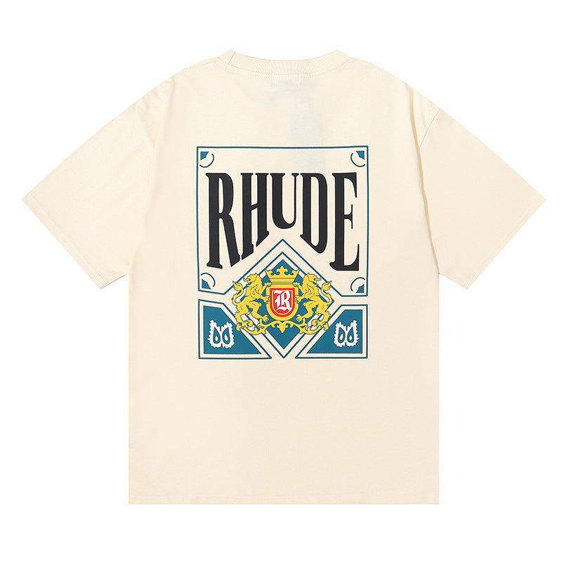 RHUDE Micro Logo Poker Card Printing T-Shirt RHUDE