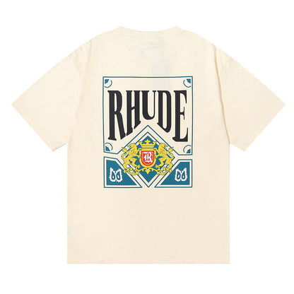 RHUDE Micro Logo Poker Card Printing T-Shirt RHUDE