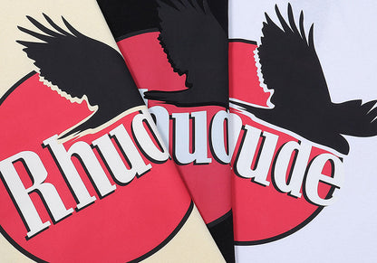 RHUDE Black dove lettering print T-Shirts RHUDE