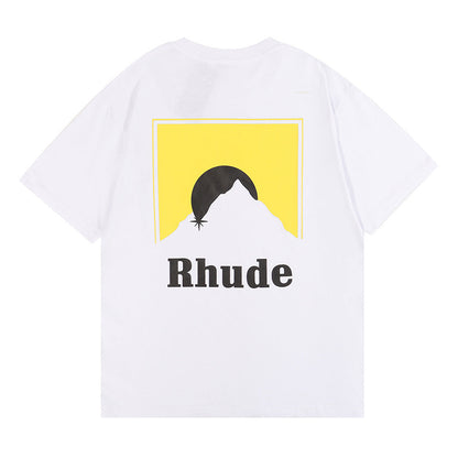 RHUDE Lettering Sunset Graphic T-Shirt Yellow RHUDE
