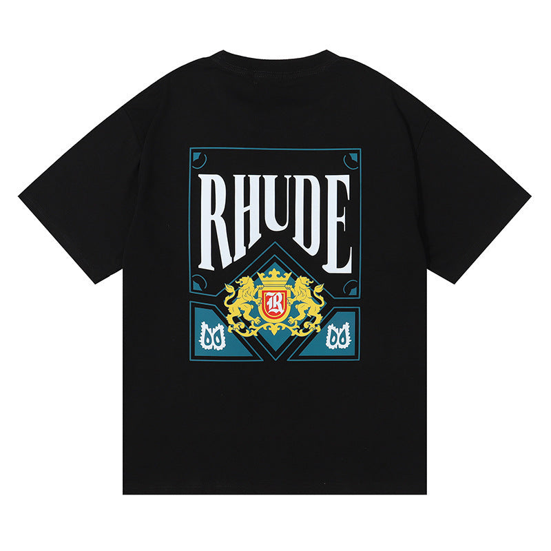 RHUDE Micro Logo Poker Card Printing T-Shirt RHUDE
