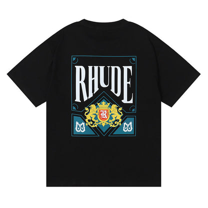 RHUDE Micro Logo Poker Card Printing T-Shirt RHUDE