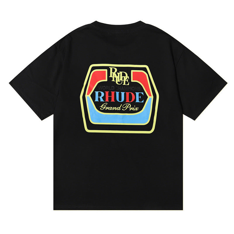 RHUDE micro-label wheat ear letter printing t-shirt RHUDE